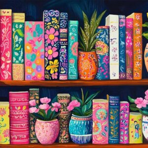 colorful books diamond painting