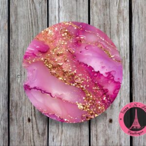 pink glitter coaster