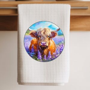 lavender cow towel