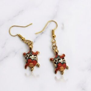 calico turtle earrings