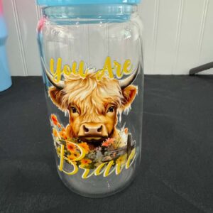 you are brave glass tumbler