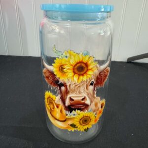 sunshine cow glass tumbler