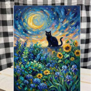the cat metal sign