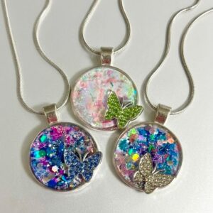 rhinestone butterfly necklace