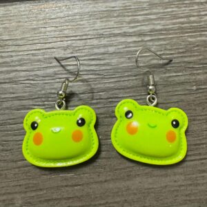 frog face earrings