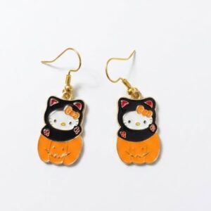 hello kitty pumpkin earrings