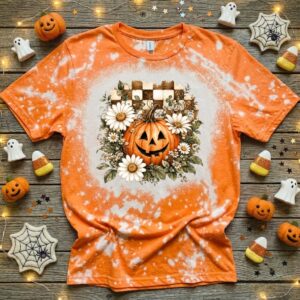 pumpkin daisy bleached t shirt