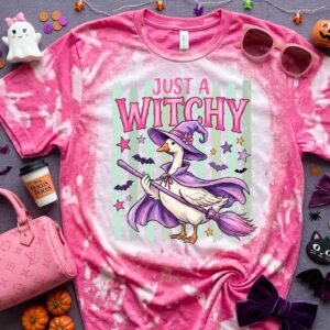 Just a witchy goose bleached t shirt