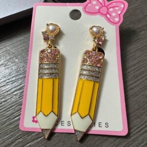 pencil bling earrings