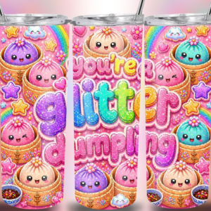 glitter dumpling tumbler