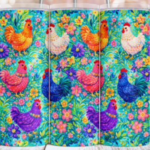 pretty chickens tumbler