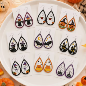 Halloween wooden earrings
