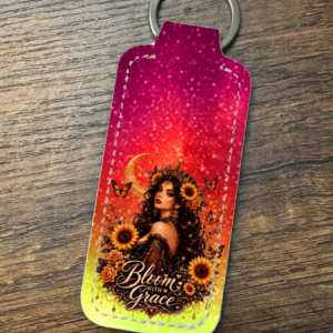 bloom in grace lip balm holder keychain