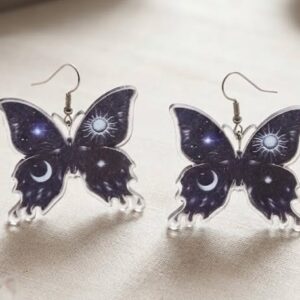butterfly moon earrings