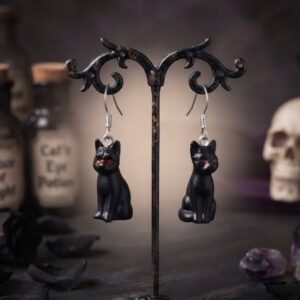 black cat earrings