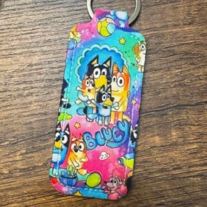 bluey lip balm holder keychain