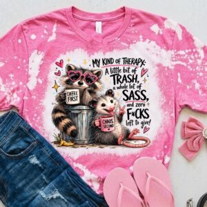 my kind of therapy bleached t shirt