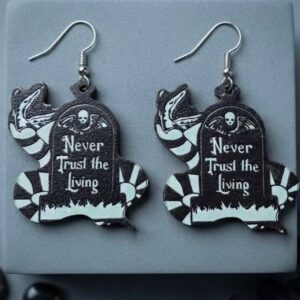 never trust the living earrings
