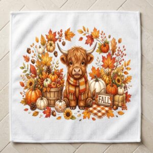 fall cow wash cloth