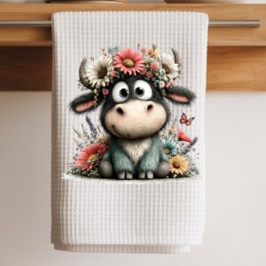 floral cow towel