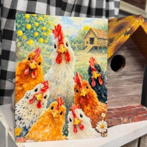 chicken metal sign