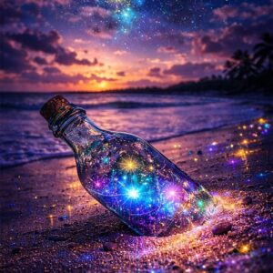 bottle in sand diamond painting