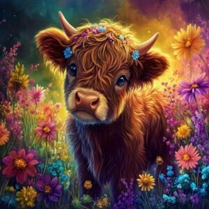 baby cow diamond painting