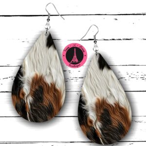 cowhide earrings (faux)