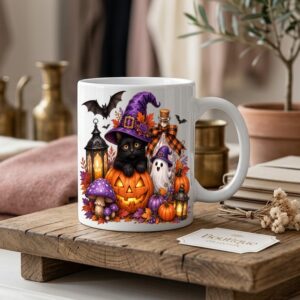 black cat mug