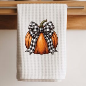buffalo plaid pumpkin towel