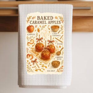 baked caramel apples towel