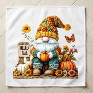 Hello fall wash cloth