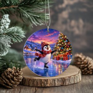 skating penguin ornament