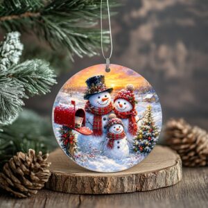 Snowmen mail ornament