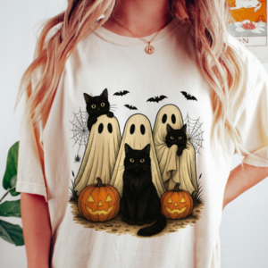 Ghosts and cats t shirt
