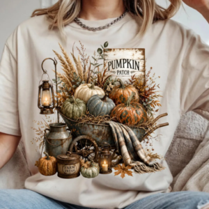pumpkin patch wheelbarrow t shirt