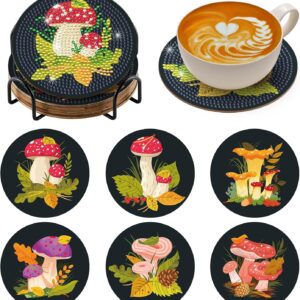 mushrooms coasters diamond painting kit