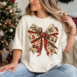 christmas bow t shirt