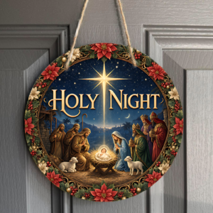 Holy night metal sign